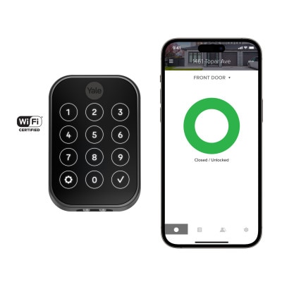 Yale Pro 2 Key Free Touchscreen Keypad Lock, Bluetooth with Wi-Fi Connect Bridge, Black Suede